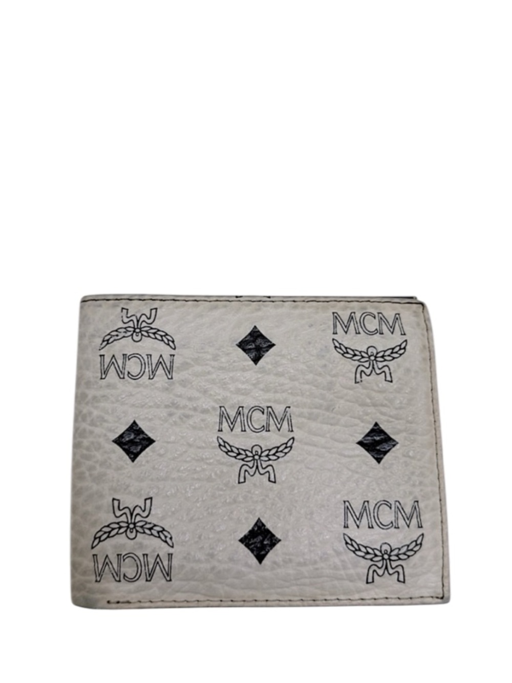 MCM - BLUE WHITE ALL LEATHER VISETOS BIFOLD WALLET